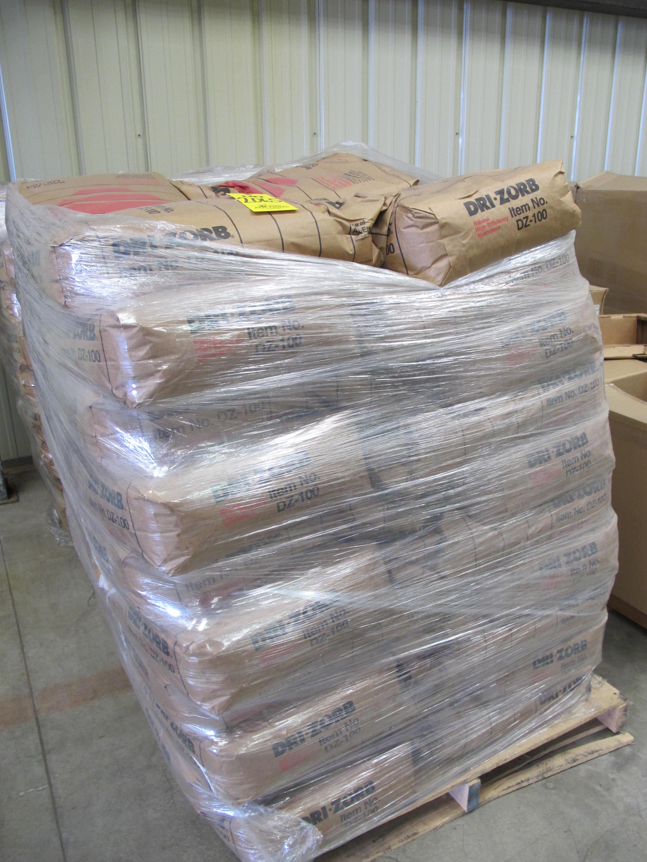 LOT (80) BAGS ABSORBENT, SLIKWIK KIND, PROCESSED CORNCOB FORM. INCINERABLE ABSORBENT. 40 LBS PER BAG (W-44) LOADING & HANDLING FEE $30-